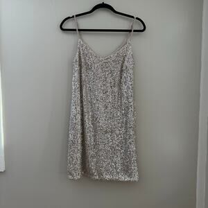 Banana Republic Women's Sequin Champagne Cami Sexy‎ mini dress Size 2 NWOT